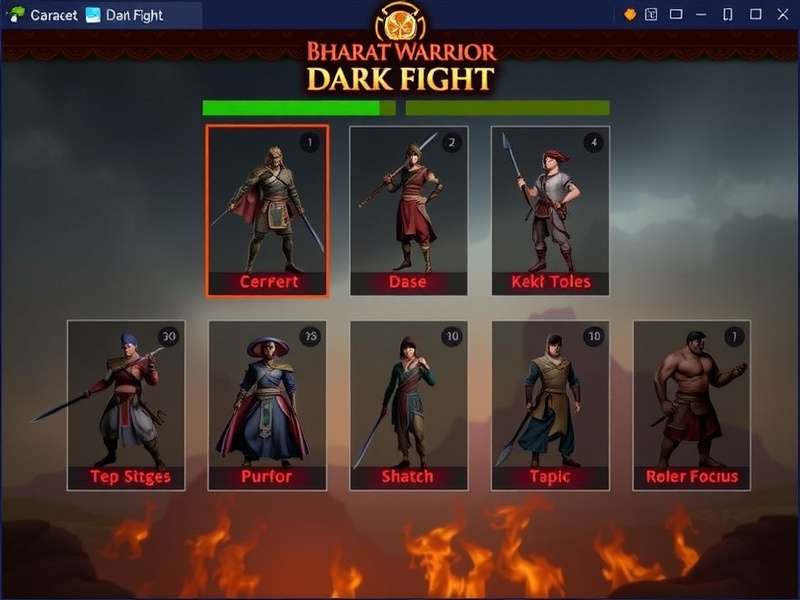 Choose your warrior in Bharat Warrior Dark Fight Bharat Warrior Dark Fight Character Selection